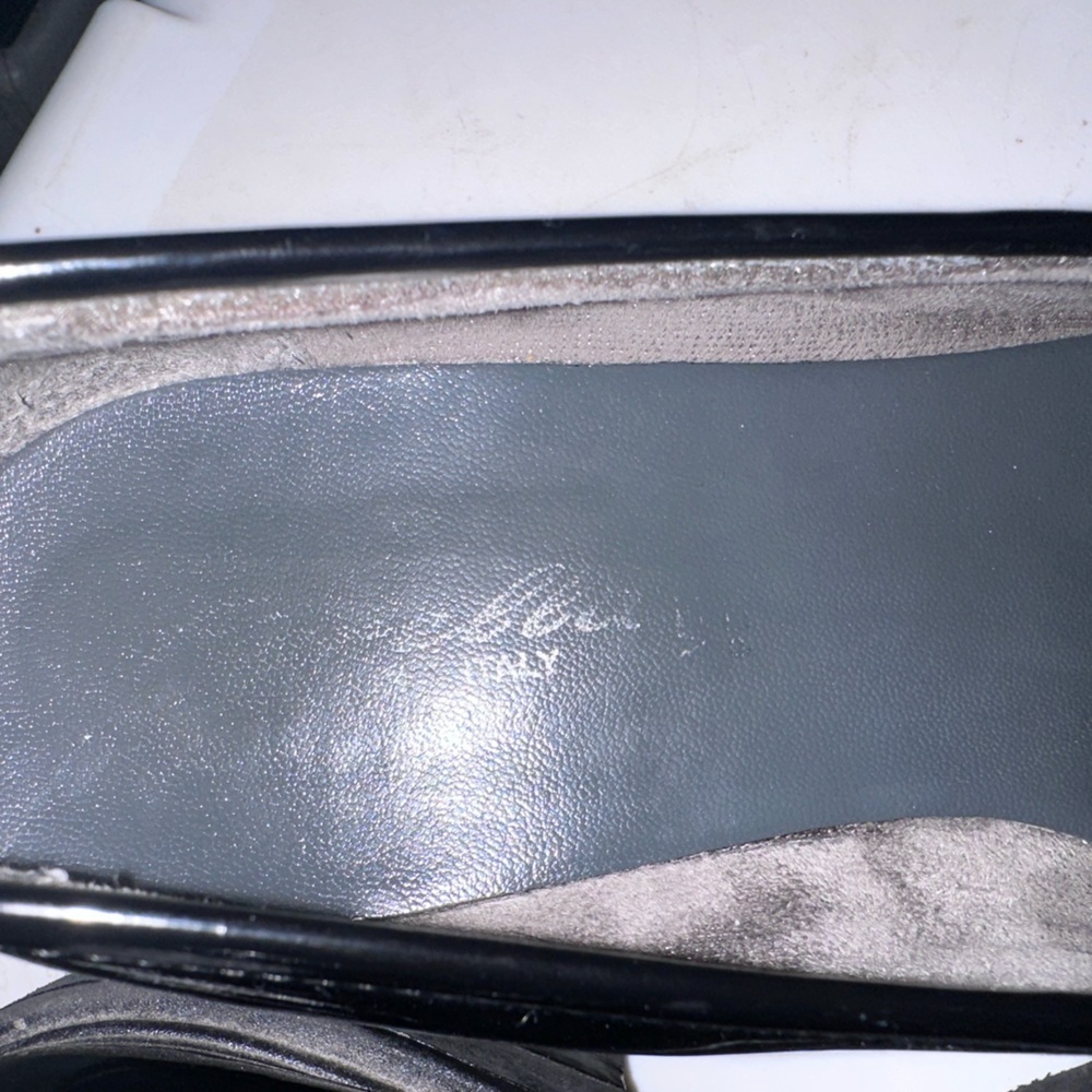Italian Chunky Black Patent Leather Loafers with Calf Hair Upper Size 41 - Picture 8 of 8